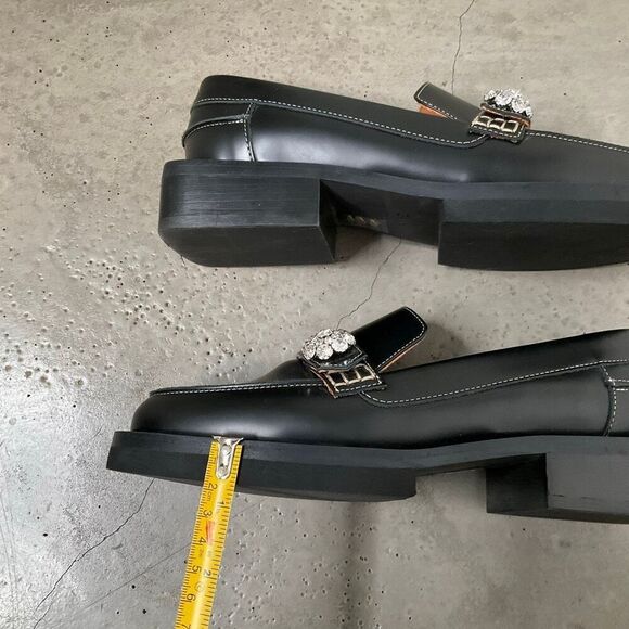 Ganni Embellished Moc Toe Loafers - Picture 9 of 12